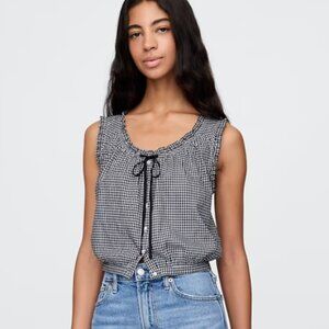 Gap × DÔEN Gingham Crop Tank Top
